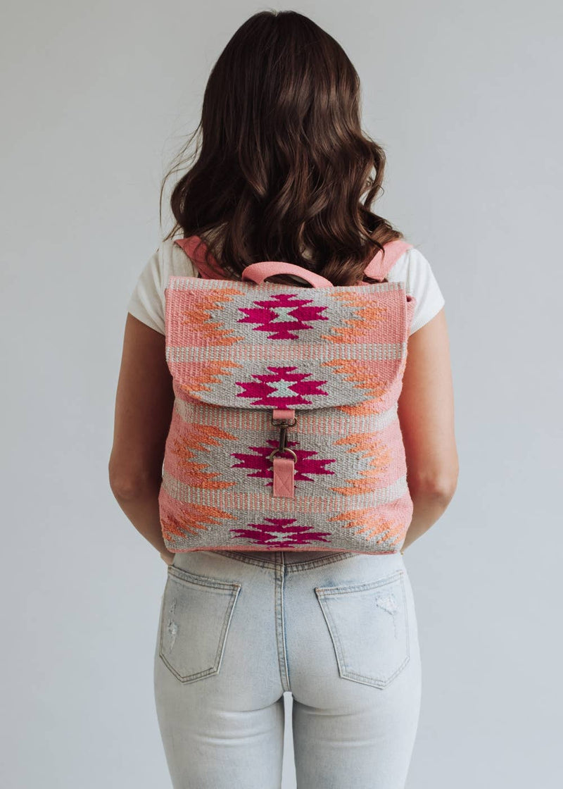 Handwoven Diamond Medallion Backpack