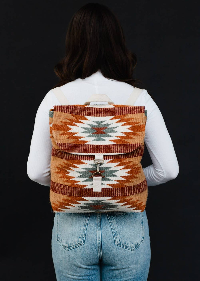 Handwoven Diamond Medallion Backpack