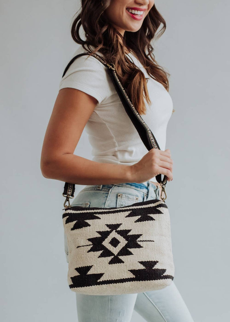 Handwoven Diamond Medallion Crossbody Bag