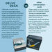 Comparison chart between 'Delve Deck' and other conversation cards on a light blue background.