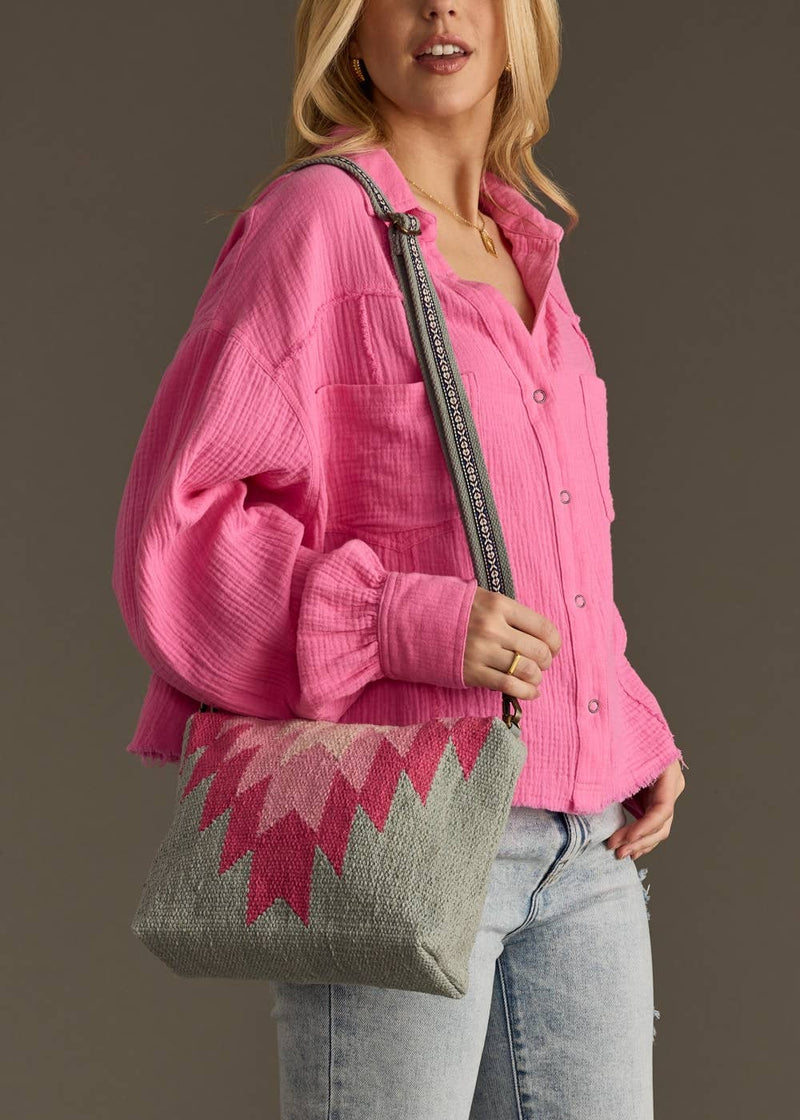 Handwoven Diamond Medallion Crossbody Bag