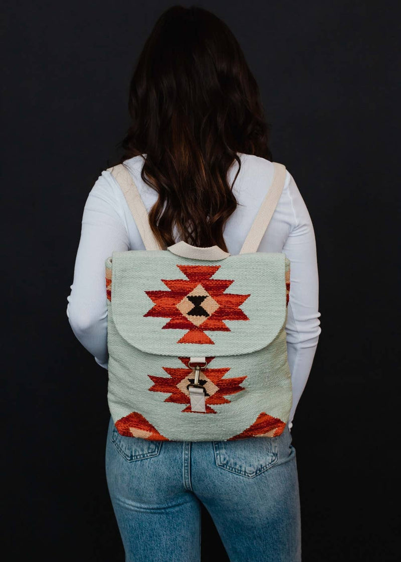 Handwoven Diamond Medallion Backpack