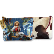 front and back of cowgirl zip pouches