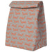 lunch bag with orange fox pattern on gray background