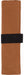 Brown fabric roll with a black strap on a white background