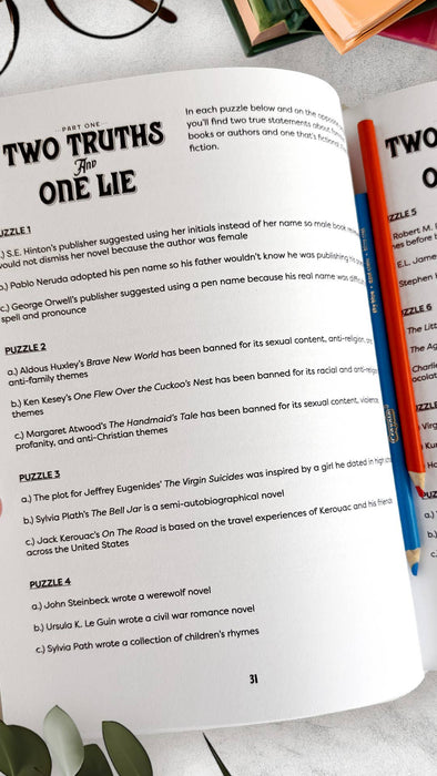 Open book with educational content on a desk